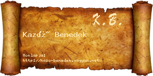 Kazó Benedek névjegykártya