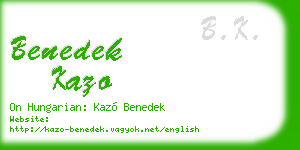 benedek kazo business card