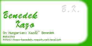 benedek kazo business card